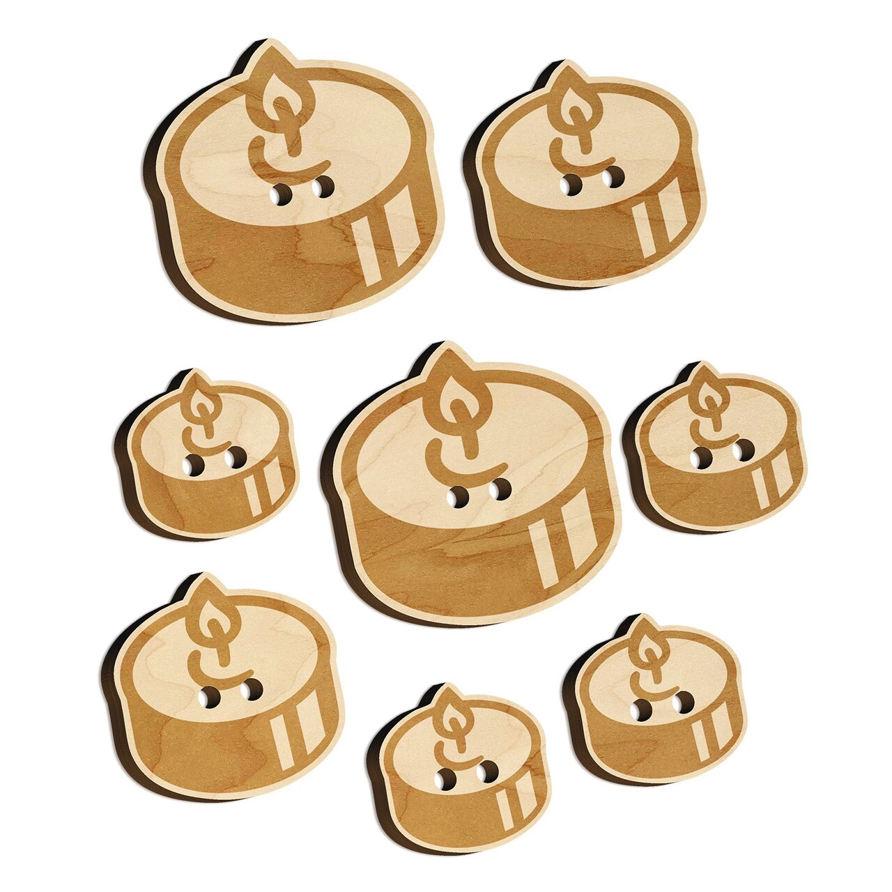 Tea Candle Light Wood Buttons for Sewing Knitting Crochet DIY Craft